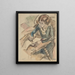Frau beim Schreiben - Jules Pascin — gerahmtes Bild an der Wand