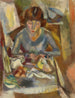 Hermine David vor dem Tisch - Jules Pascin — Ansicht des Kunstwerks