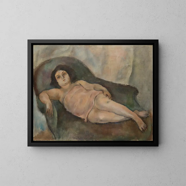 Il modello con la camicia rosa - Jules Pascin — quadro incorniciato alla parete