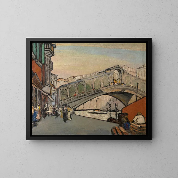 Der Rialto-Brücke in Venedig - Jules Schmalzigaug — gerahmtes Bild an der Wand