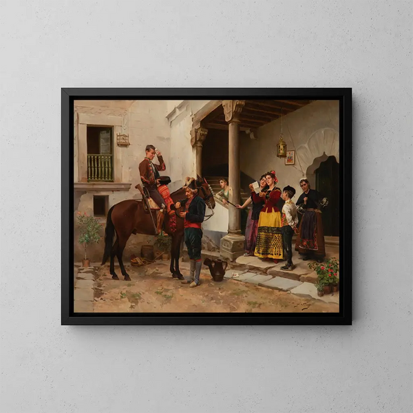 Arrivo del messaggero - Jules Worms — quadro incorniciato alla parete