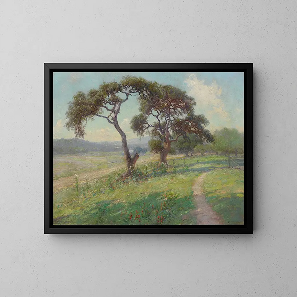 Paesaggio della regione delle colline del Texas senza titolo - Julian Onderdonk — quadro incorniciato alla parete