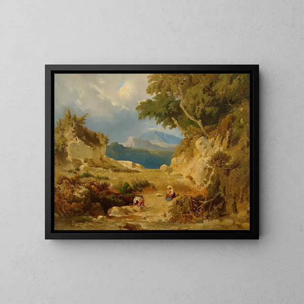 Paesaggio italiano - Julie Wilhelmine Hagen-Schwarz — quadro incorniciato alla parete