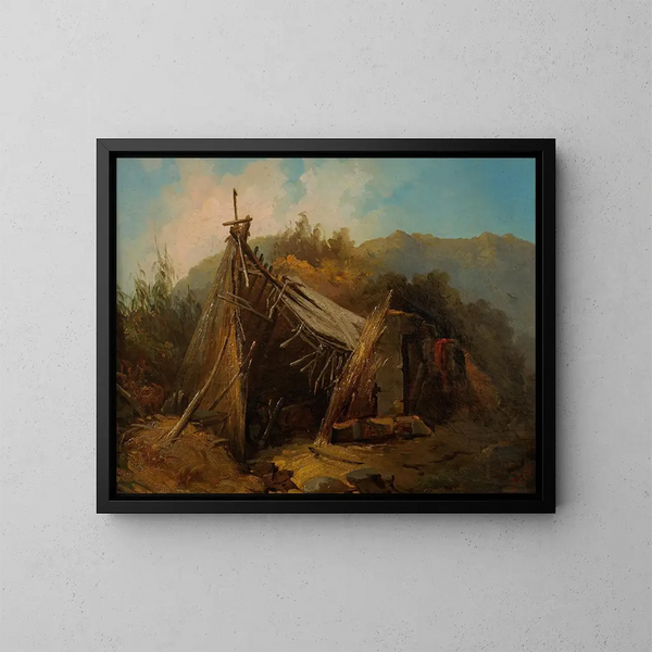 Paesaggio montano con una tenda - Julie Wilhelmine Hagen-Schwarz — quadro incorniciato alla parete