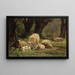 Schafe weiden in einer bewaldeten Lichtung - Juliette Peyrol-Bonheur — gerahmtes Bild an der Wand