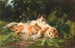 Chat con i suoi gattini - Julius Adam l'Ancien — vista dell’opera