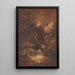 Landschaft bei Mondschein mit einem Mönch, der in der Nähe eines Palastes geht - Julius Albert Elsasser — gerahmtes Bild an der Wand