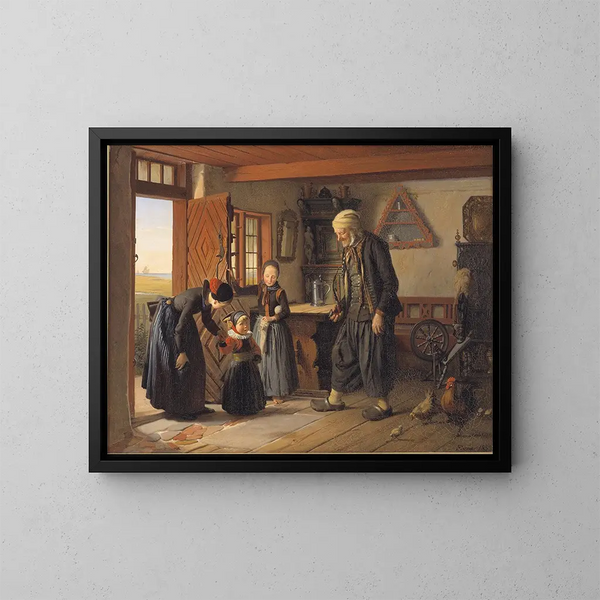 Besuch bei Großvater - Julius Exner — gerahmtes Bild an der Wand