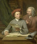 Autoritratto in piedi accanto all'artista si trova suo padre e professore Jan Maurits Quinkhard 1688-1772 - Julius Henricus Quinkhard — vista dell’opera