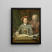Autoritratto in piedi accanto all'artista si trova suo padre e professore Jan Maurits Quinkhard 1688-1772 - Julius Henricus Quinkhard — quadro incorniciato alla parete