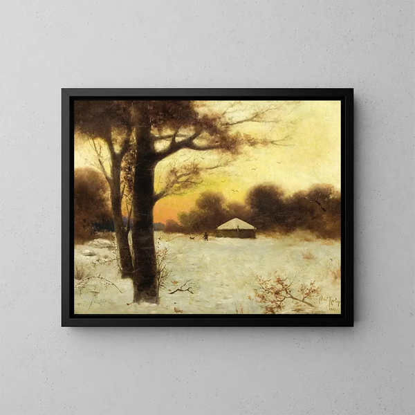 Cottage d'inverno - Julius Sergius Klever — quadro incorniciato alla parete