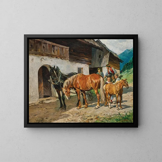 Attelage lungauer - Julius von Blaas — quadro incorniciato alla parete