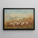 Honor Guard Cavalry Painting of Kraków accompanying the emperor during his walk through the meadows of Bonia - Juliusz Kossak — framed artwork on a wall