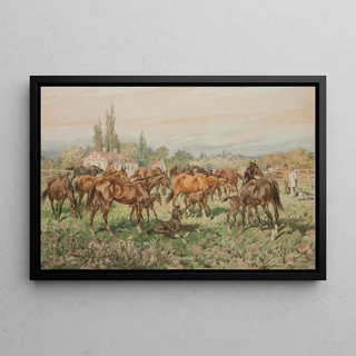 Juliusz Kossak - Stud on a meadow.webp