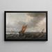 Un Estuario con Barche Leggere al Vento Forte Vista di Haarlem in lontananza - Justus de Verwer — quadro incorniciato alla parete