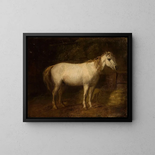 Pferd in den Stallungen - Józef Brodowski — gerahmtes Bild an der Wand