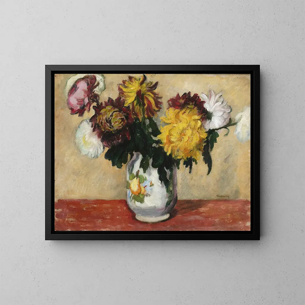 di crisantemi - Józef Pankiewicz — quadro incorniciato alla parete