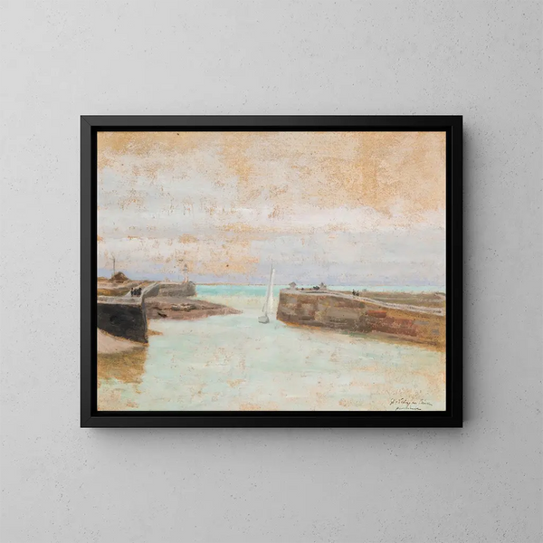 Entrée del porto a Saint-Valery-en-Caux - Józef Pankiewicz — quadro incorniciato alla parete