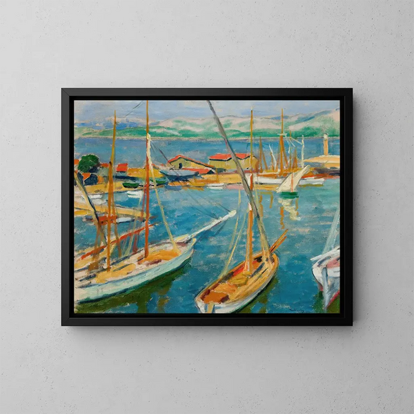Porto di Saint-Tropez - Józef Pankiewicz — quadro incorniciato alla parete