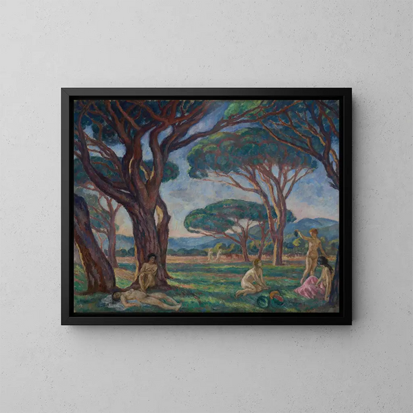 Paesaggio della Provenza con scene idilliache - Józef Pankiewicz — quadro incorniciato alla parete
