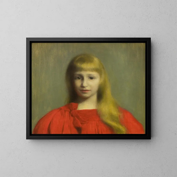 Piccola ragazza in abito rosso - Józef Pankiewicz — quadro incorniciato alla parete