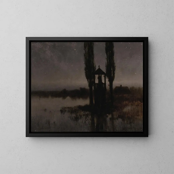 Marais notturno - Józef Rapacki — quadro incorniciato alla parete