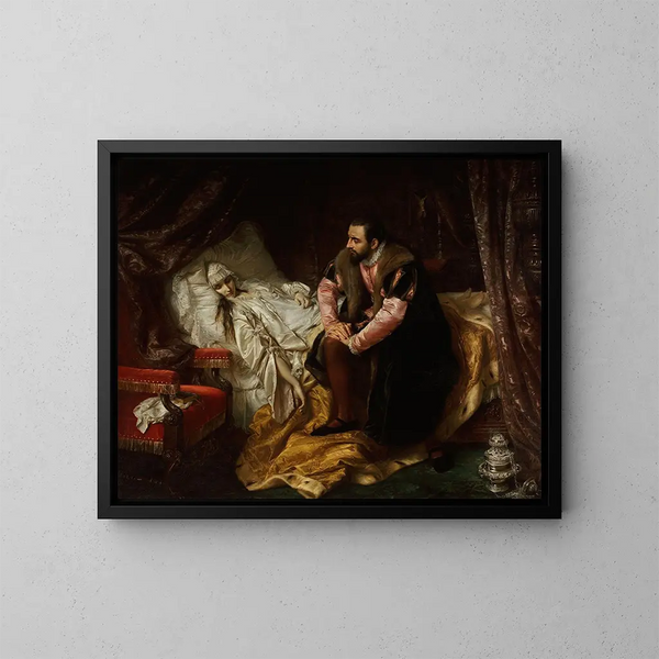 Tod von Barbara Radziwiłł - Józef Simmler — gerahmtes Bild an der Wand