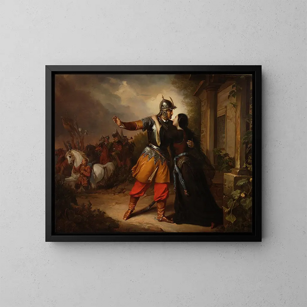 L'adieu de Wacaw à Maria - Józef Simmler — gerahmtes Bild an der Wand