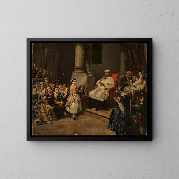 Lehre des Katechismus - Józef Szermentowski — gerahmtes Bild an der Wand