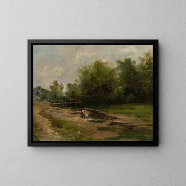 Landschaft - Józef Szermentowski — gerahmtes Bild an der Wand