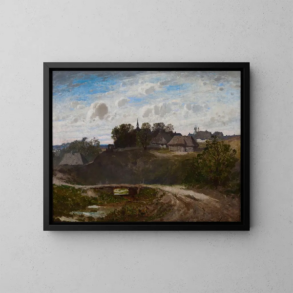 Dorf Polnisch - Józef Szermentowski — gerahmtes Bild an der Wand