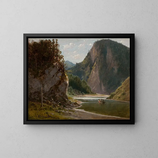 Die Dunajec-Fluss in den Pieniny-Bergen - Józef Szermentowski — gerahmtes Bild an der Wand
