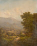 Landschaft mit einer Bergstraße und Burgruinen - Karl Hermann — Ansicht des Kunstwerks