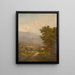 Landschaft mit einer Bergstraße und Burgruinen - Karl Hermann — gerahmtes Bild an der Wand