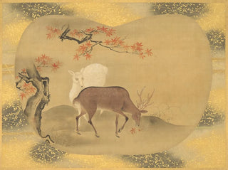 Kan Tsunenobu - Deer and autumn foliage.webp