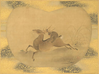 Kan Tsunenobu - Monkey on a deer.webp