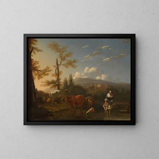 Landschaft Italienisch - Karel Dujardin — gerahmtes Bild an der Wand