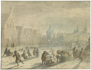 Karel Slabbaert - Galgewater in Leiden met ijsvermaak.webp