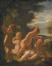 Vier Putti spielend in einer Landschaft - Karel Škréta — Ansicht des Kunstwerks