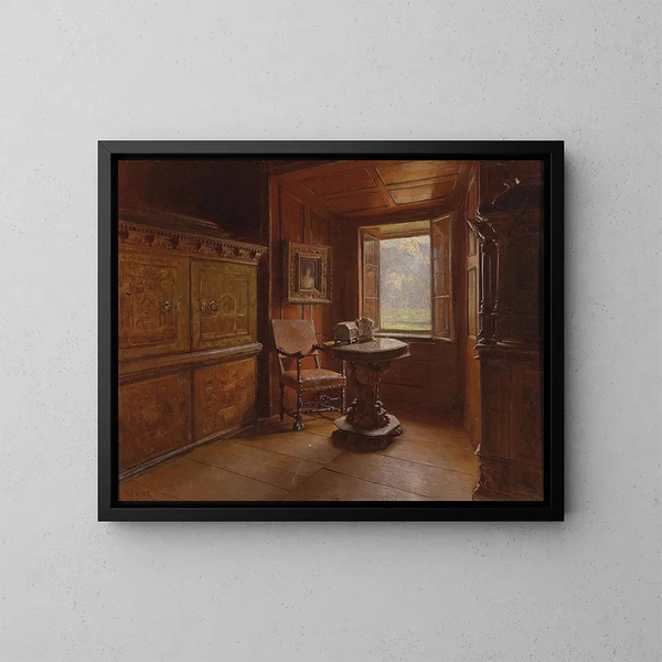 Ansicht des Fensters - Karl Friedrich Gsur — gerahmtes Bild an der Wand