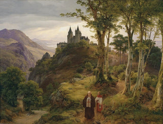 Karl Friedrich Lessing - Romantische Landschaft mit Klosteranlage.webp