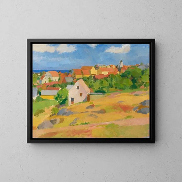 Ansicht auf Gudhjem - Karl Isakson — gerahmtes Bild an der Wand