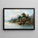 Großes Bergsee-Gemälde - Karl Kaufmann — gerahmtes Bild an der Wand