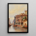 Szene am Kanal in Venedig - Karl Kaufmann — gerahmtes Bild an der Wand
