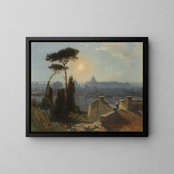Roma dalla Trinité-des-Monts - Karl Lindemann-Frommel — quadro incorniciato alla parete