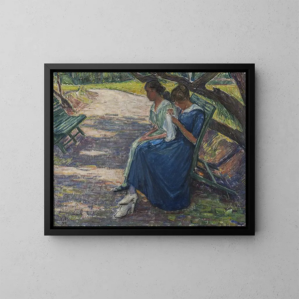 Sieste dans le jardin - Karl Nordström — gerahmtes Bild an der Wand