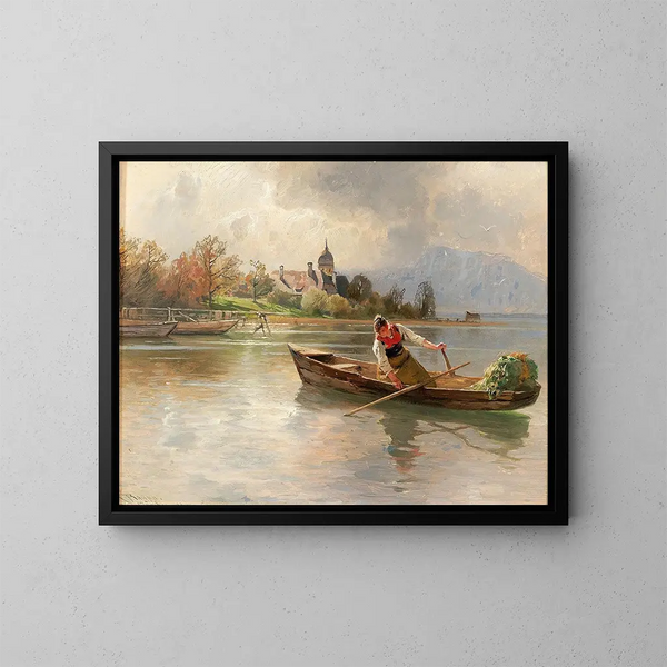 Landschaft des Chiemsees - Karl Raupp — gerahmtes Bild an der Wand