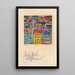 Stadt mit bunten Farben - Karl Wiener — gerahmtes Bild an der Wand
