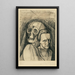 Portrait einer Frau mit Totenkopf - Karl Wiener — gerahmtes Bild an der Wand