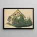 Ohne Titel Hausbauer mit Garten - Karl Wiener — gerahmtes Bild an der Wand